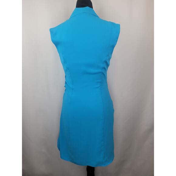 Amanda Uprichard New York NWOT Clara Wrap Dress Teal Safari Blue Size XS - Picture 4 of 8